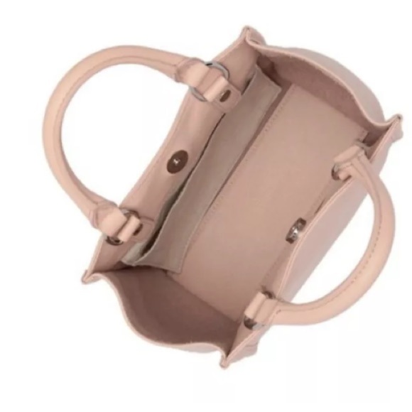 $178 Sam Edelman Small Leather Tote Pink Dual Staps or Shoulder or Cross Body - Picture 5 of 13